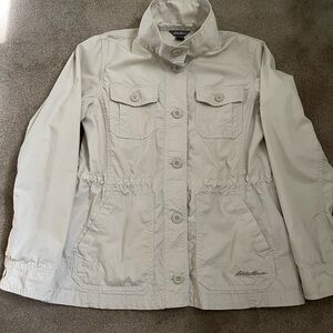 Eddie Bauer Cream Utility Jacket Timeless Design